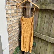 Reformation Women's Jasper Tie Strap Crepe Dress Size 6 Golden Yellow