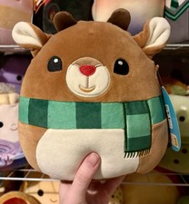 Squishmallows Rudolph Red-Nosed Reindeer Christmas Plush Soft Toy 8 in BNWT