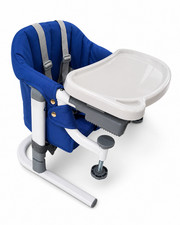 Portable Baby High Chair Hook On Feeding Seat w Tray Travel Table Clip On Blue