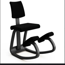 Varier Variable Plus Kneeling Chair in Black, designed by Peter Opsvik