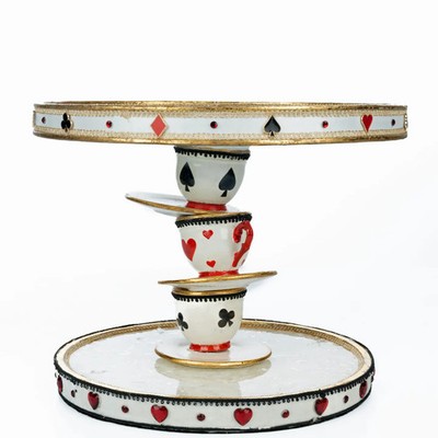 9.5 Topsy Turvy Teacup Cake Plate Easter Decor *SHIPS WITHIN 10 DAYS* NEW 2025