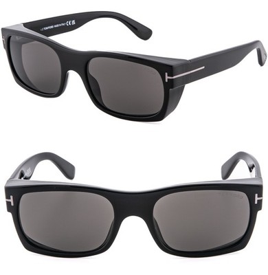 TOM FORD JUAN TF1181N 01A Black Rectangle Unisex Visor Sunglasses