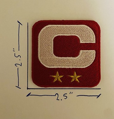 2 Two Star Captain C Patch Red / Yellow Gold 49ers Chiefs Bucs Giants Falcons