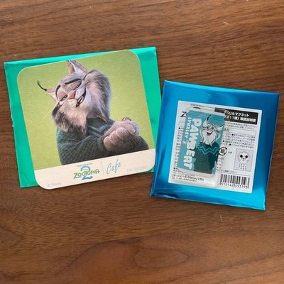 Zootopia 2 Oh My Cafe Pauhort (Pawbart) Coaster & Magnet Set, Unused / New,