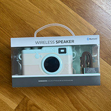 Bluetooth Wireless Speaker Portable Audio Device, White/Blue
