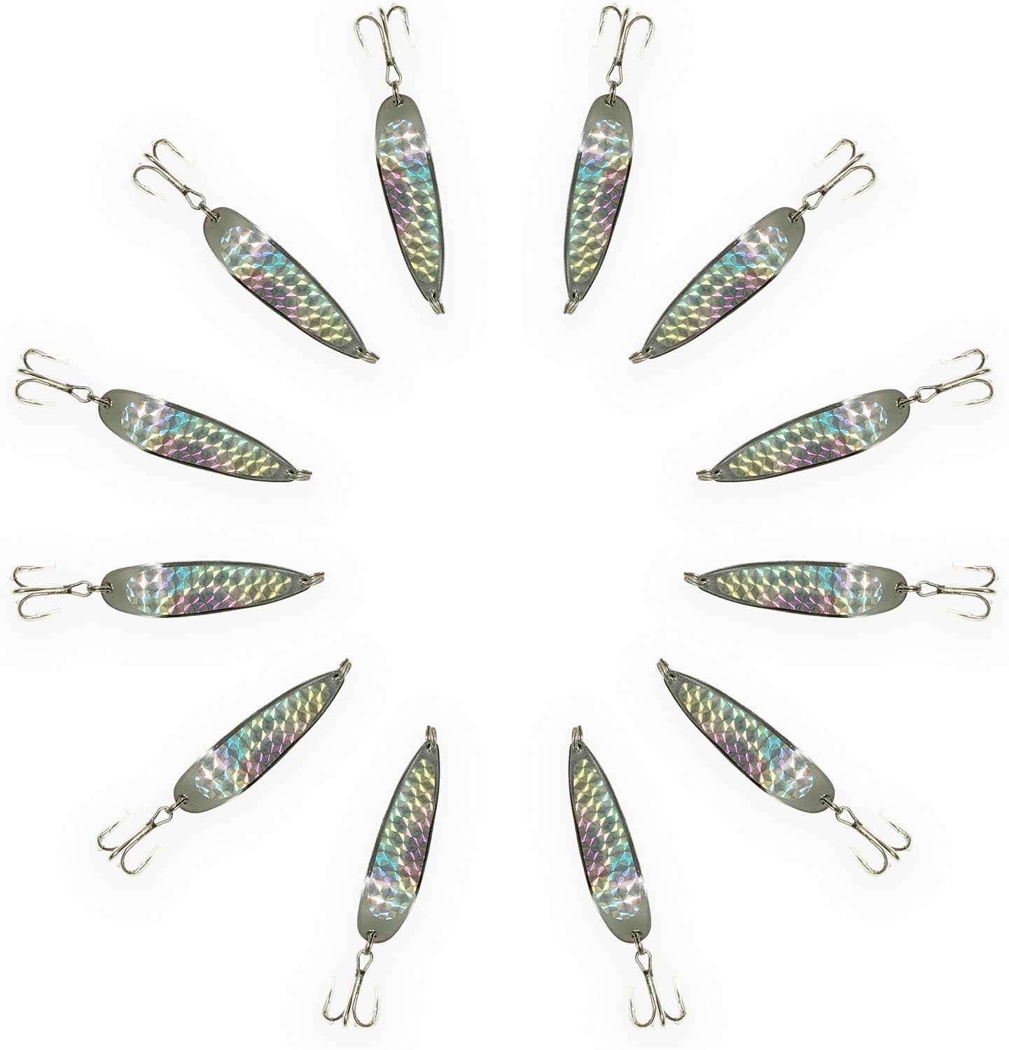 3oz Crocodile Fishing Spoons Set of 12 - Durable Chrome, Saltwater & Freshwater - Image 9