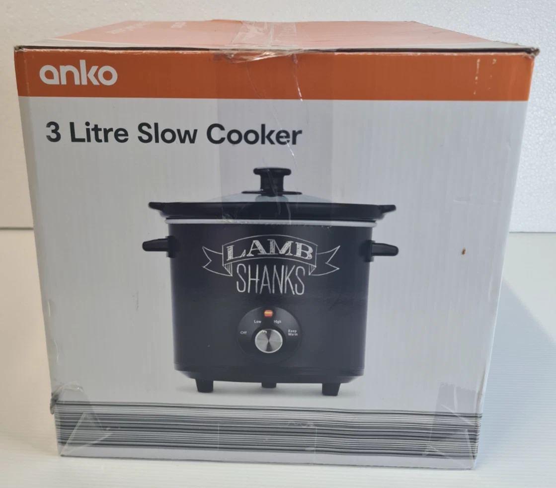 3l Slow Cooker With 2 Heat Settings Keep Warm Function Iron Housing Ceramic Pot