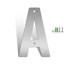 3" 4" 5" 6" 8" Stainless Steel Metal Floating Address Numbers, Silver Metal H...