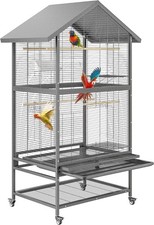 Parrot Bird Cage Macaw Aviary Cockatoo Finch Parakeet Pet Supplies Stand Wheels