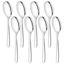 8 PCS 9.7-Inch Stainless Steel Serving Spoons Large Buffet Catering Spoons