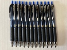 12X Uni-ball 207 Retractable Gel Pens Ultra Micro 0.38mm Point, Blue Ink 1790923