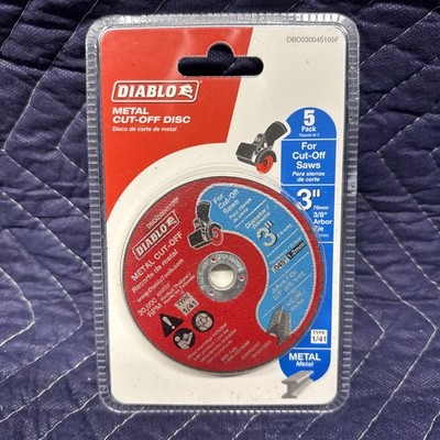 DIABLO 3'' METAL CUT OFF DISC 5 PACK FOR CUT OFF SAWS 3/8'' ARBOR DBD030045105F