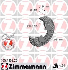 2x Bremstrommel COAT Z ZIMMERMANN 405.4103.20 für SMART 453 FORTWO DACIA SANDERO