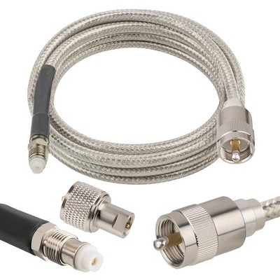 3 Ft CB Coax Cable Low Loss RG8X Stranded Antenna PL-259 FME/PL259 Connector