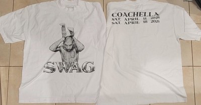 ジャスティンビーバー　coachella 限定Tシャツ　SWAG XSサイズ Justin Bieber Coachella Baby Shirt SWAG XL 2026 SKYLRK Official