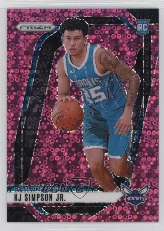 2024-25 Panini Prizm Fast Break Pink 40/50 KJ Simpson Jr #247 Rookie RC 0m89