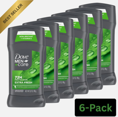 6x Dove Men+Care Men+Care Antiperspirant Deodorant Stick Extra Fresh 2.7 oz