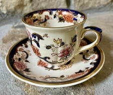 Vintage MASON'S IRONSTONE DEMI DEMITASSE CUP & SAUCER MANDALAY ENGLAND, Cottage