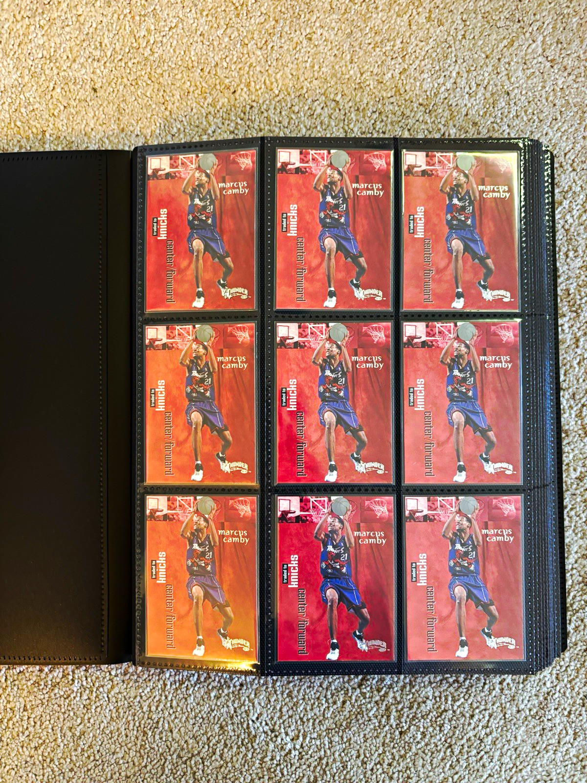 🔥1998 Skybox Thunder binder. 39.5 pages of Skybox Thunder Basketball. 🔥