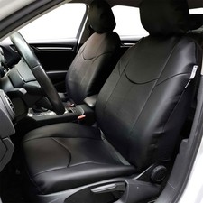 Leatherette Car Seat Covers Front Pair Black Sports Design For Dodge Intrepid