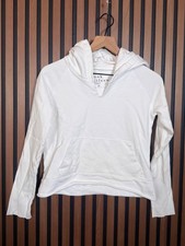 Frank  Eileen Hoodie XS Womens White Fleece Pullover Lab Sweatshirt