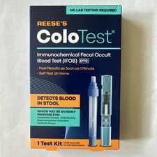 NEW Reese's Colo Test Immunochemical Fecal Occult Blood Test IFOB 1 Test 02/2026