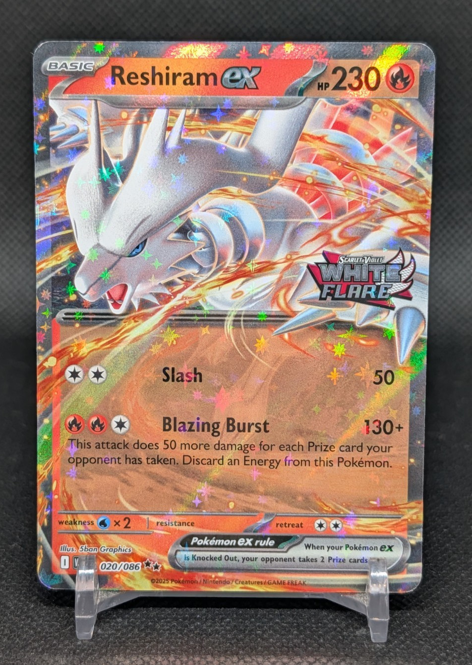 Reshiram ex 020/086 STAMPED Double Rare White Flare Pokemon TCG