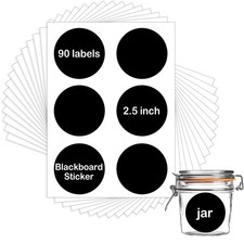 Chalkboard Labels Sticker 2.5 inch Round Erasable Reusable Blackboard Mason J...