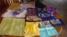 12 Vtg Sheer Colorful Scarves Nylon Chiffon Silk Rectangle Large Neck Head Scarf
