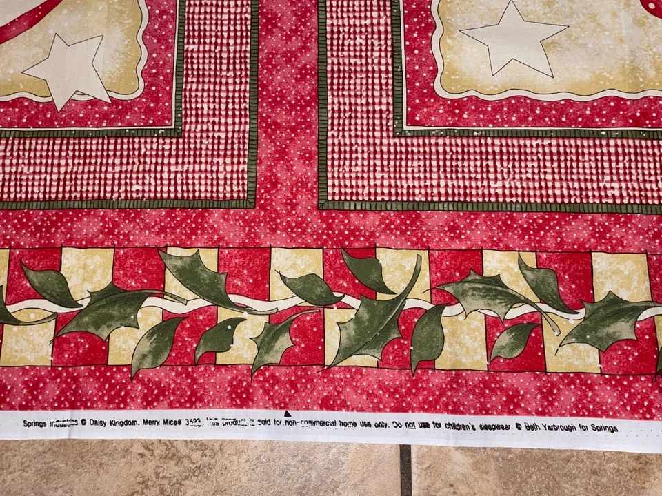 Panel de almohada Merry Mice Christmas #3523 Beth Yarbrough Daisy Kingdom de Springs Foto 4 de 4