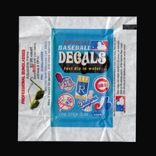 1973 Fleer Logo Decals WAX PACK WRAPPER Newly Opened (EXTREMELY RARE)