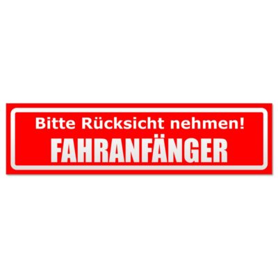 Magnet-Warnschild 'Fahranfänger' 30x8cm - Wiederverwendbares Autoschild Aus Magnetfolie