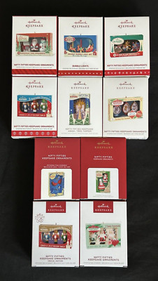 NEW Hallmark NIFTY FIFTIES Keepsake Christmas Ornament COMPLETE Set 2014 to 2024
