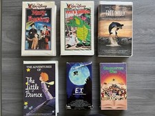 6 VHS Lot ET Free Willy Pete's Dragon Mary Poppins Little Prince Charlottes Web