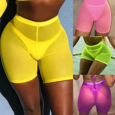 fishnet swim cover up shorts