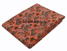 Hand Block Floral Print 100 Cotton Multicolor Fabric Running 5 Yard Indian