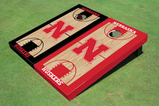 University of Nebraska Alternating Basketball Court Custom Cornhole Board