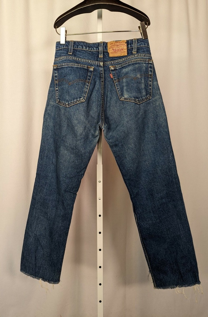 LEVIS 505xx Vintage Made In USA Thrashed Cropped Jeans Denim LEVIS 505xx Vintage Made In USA Thrashed Cropped Jeans Denim
