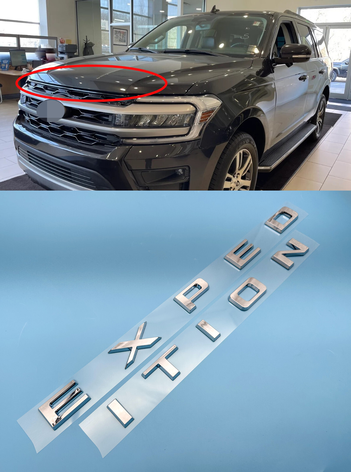 Ford Excursion Lettering Chrome Front Hood EXPEDITION Letters Emblem FIT 2018-2024 Ford ...