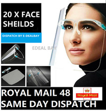 20 x Clear Face Shield With Glasses Anti Fog Anti Saliva Safety Visor Goggle LOT