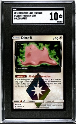 Ditto Prism Star 154/214 Sun Moon Lost Thunder Pokemon Holo Rare