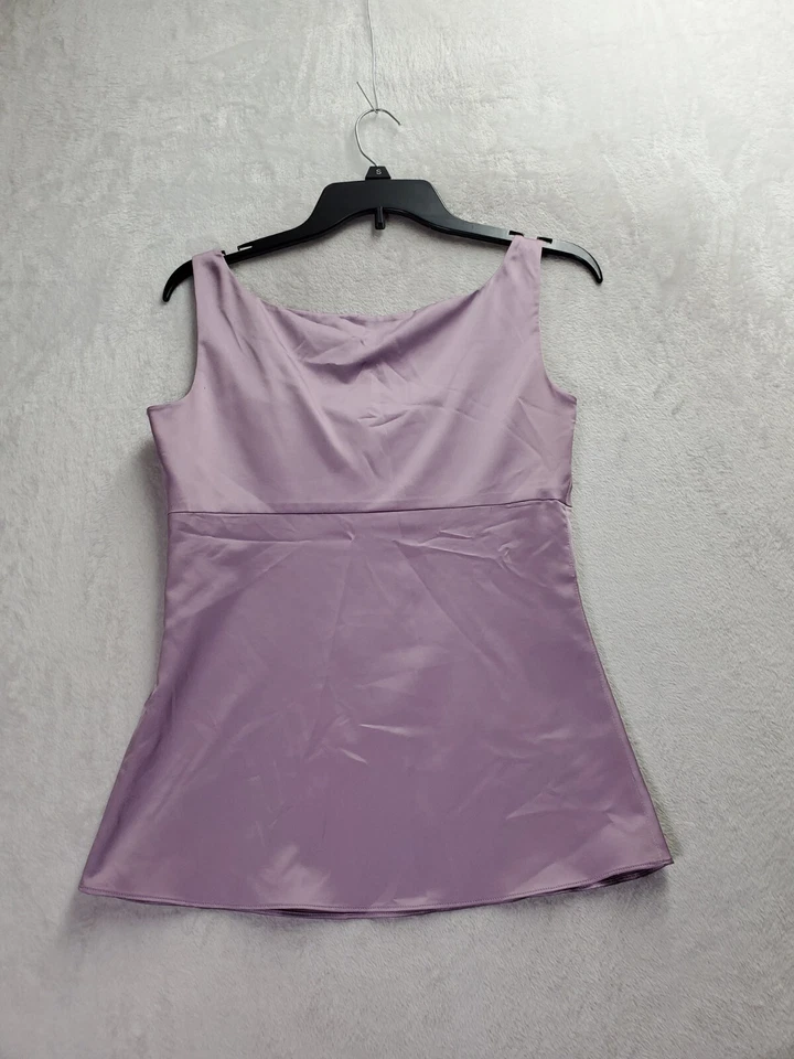 Camiseta sin mangas Tahari para mujer talla XS púrpura poliéster sin mangas cuello redondo cremallera lateral Foto 2 de 4