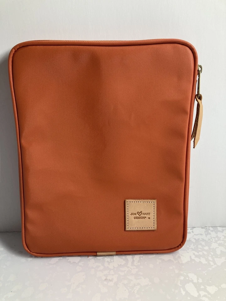 JON HART iPad Tablet Computadora Estuche Acolchado Recubierto Lona Quemado Naranja UT Cremallera Superior Foto 3 de 4