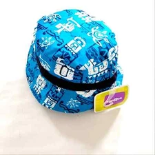 New 3T blue bucket sun hat turtle print
