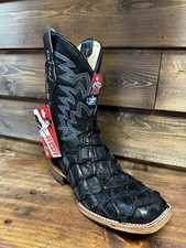 Justin Black Pirarucu Wide Square Toe Exotic ...