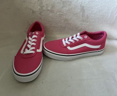 Vans Ward Sneakers Shoes Girls Sz Honeysuckle Pink Off the Wall Canvas 