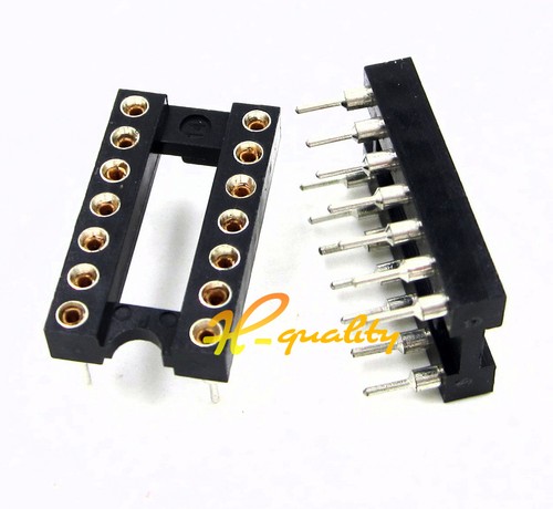 5pcs 14Pin DIP SIP Round IC Sockets Adaptor Solder gold plated machined