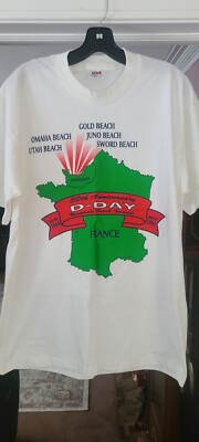 Rare 1994 D-Day T-Shirt 50th Anniversary Normandy Beach Invasion  Size L Unworn