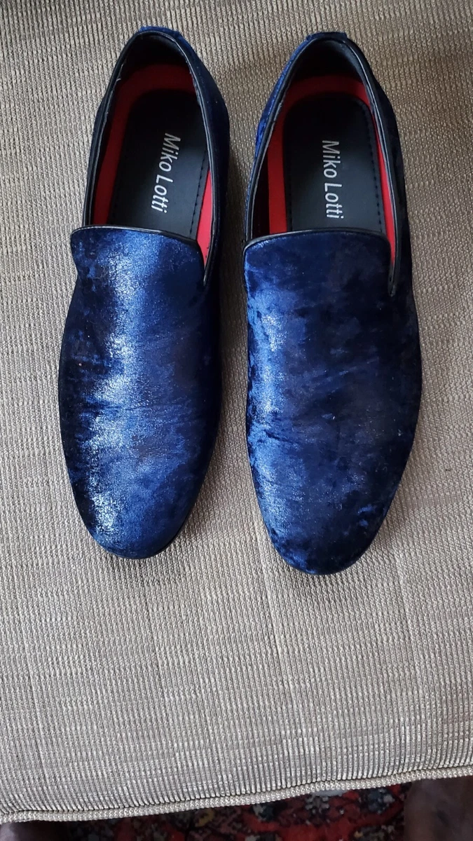 Miko Lotti Velvet Designer Dress Loafers Slip Dress Shoes Size 9.5