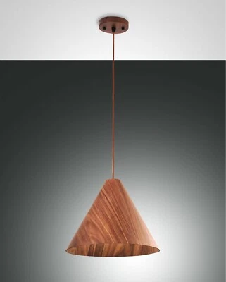 FABAS LUCE Pendelleuchte Hängelampe Esino E27  3630-45-130 Holz Walnussfarben - Bild 1 von 3